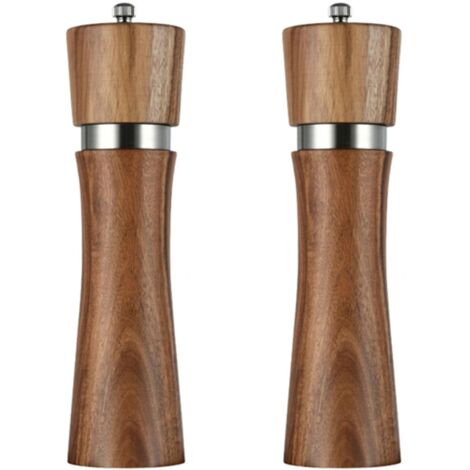 Ensemble de moulins à sel et à poivre-ensemble de salière et poivrière en bois-broyeurs grossiers réglables 8 pouces boîtes de deux couleurs
