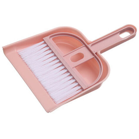 Ensemble de Nettoyage Mini Brosserette et Ramasse-Poussière de Bureau Nordique Rose en Plastique - [Kit de Nettoyage Bureau] [Mini Brosse] [Rose Nordique]