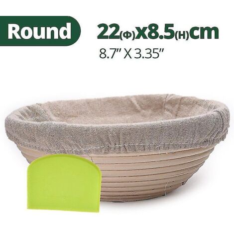 Ensemble de panier de fermentation pour pain en rotin naturel avec doublure et racloir à pâte - 228,5cm (1 pièce)