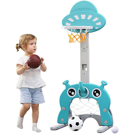 Ensemble de Paniers de 3-en-1 pour Enfants - Jeu de Sport : Basketball  Football  Lancement d'anneau Activité pour Tout-Petits : Garçons & Filles