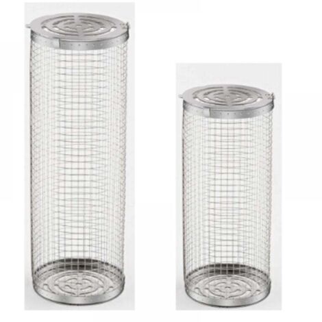 Ensemble de paniers de grillage enroulable emboîtables avec poignée en bois (2 pièces, 31 × 10cm，20 × 9 cm), panier de grillage enroulable, accessoires de barbecue pour grill extérieur pour lég