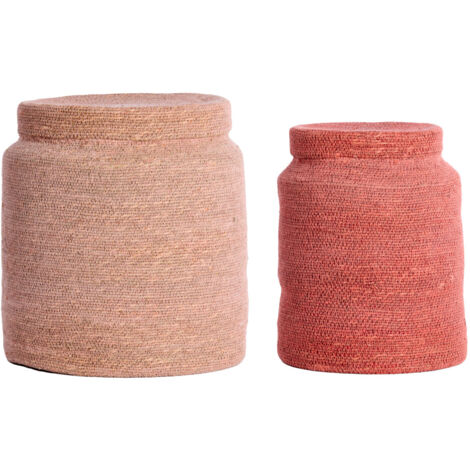 Ensemble de paniers Light & Living BETANIA rose clair et rose en