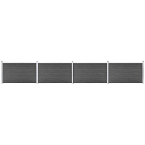 Ensemble de panneau de clôture  Clôtures de jardin WPC 699x105 cm Noir 88424