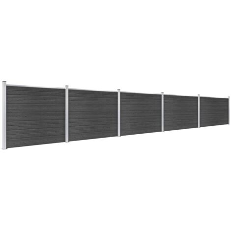 Ensemble de panneau de clôture WPC 872x146 cm Gris
