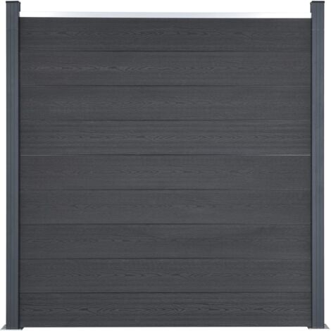 Ensemble de panneaux de clôture gris 180x186 cm WPC