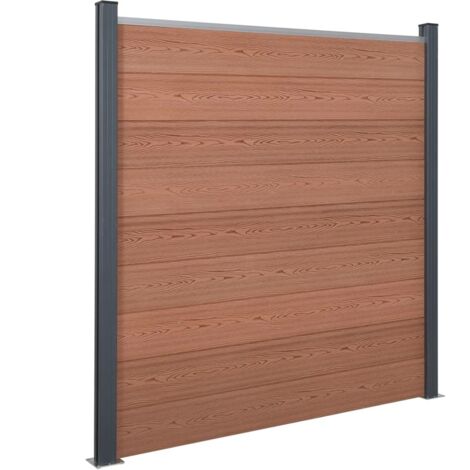 Ensemble de panneaux de clôture marron 526x186 cm WPC