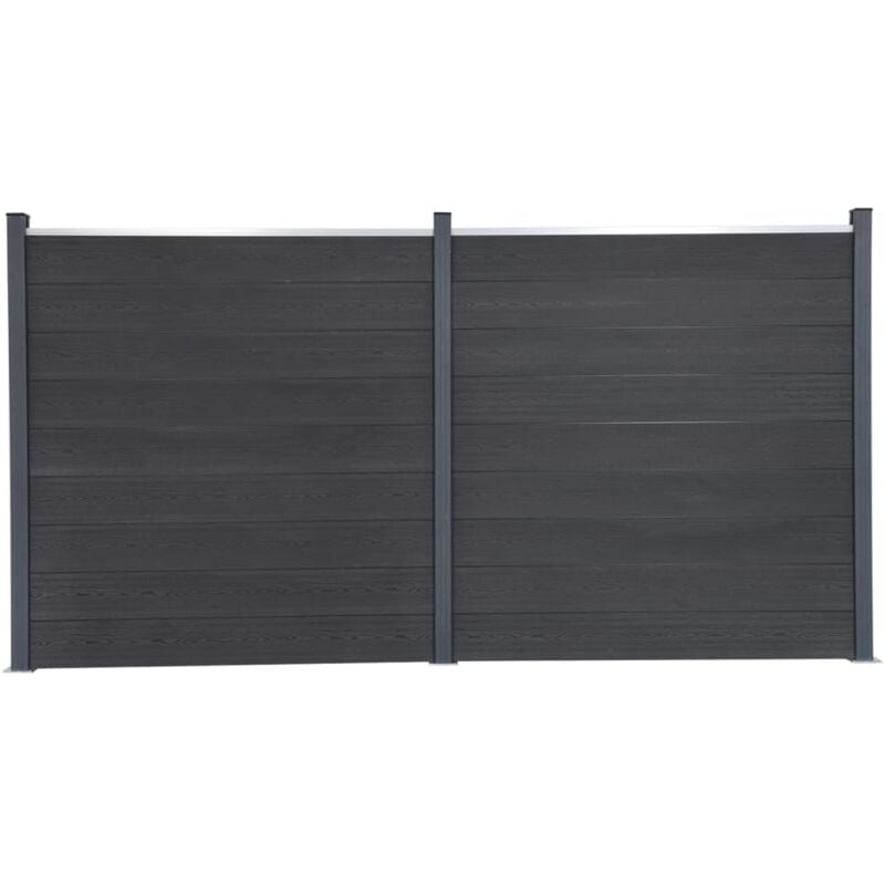 Ensemble de panneaux de clôture gris 353x186 cm WPC