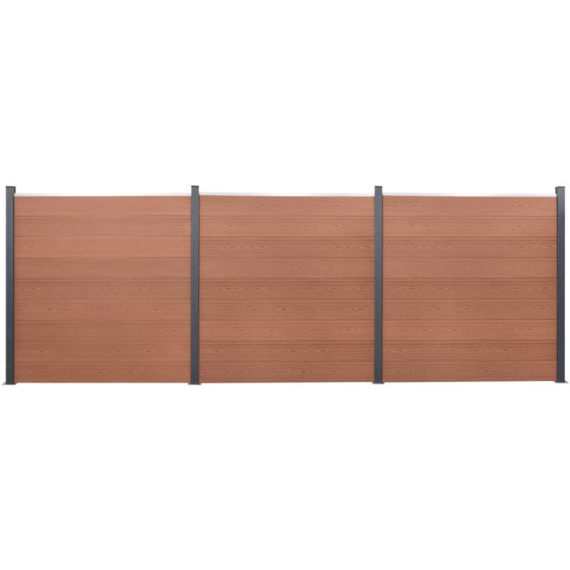 Vidaxl - Ensemble de panneaux de clôture marron 526x186 cm wpc