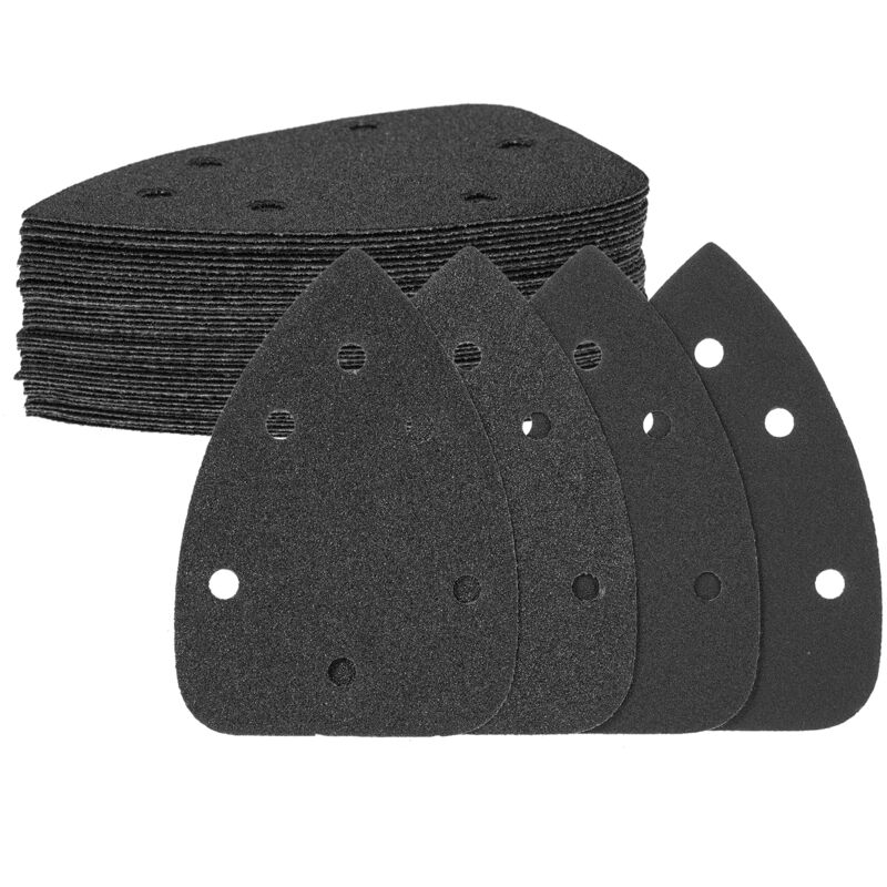 Ensemble de papier de verre pour souris, 140x100mm, 6 trous, 40 pièces, matériau en carbure de silicium, papier de verre noir à base d'eau, Noir