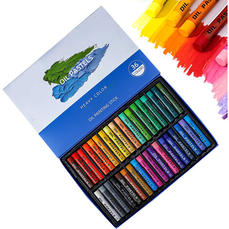 Ensemble de pastels à l'huile, 36 couleurs assorties fournitures non toxiques dessin graffiti art crayons pour enfants, artistes, débutants, étudiants, adultes dessin
