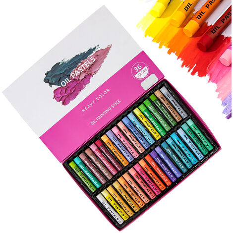Ensemble de pastels à l'huile, 36 couleurs assorties fournitures non toxiques dessin graffiti art crayons pour enfants, artistes, débutants, étudiants, adultes dessin