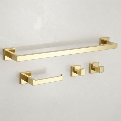 ENSEMBLE DE PATÈRES DE SALLE DE BAIN REA RIO GOLD 4 PIECES