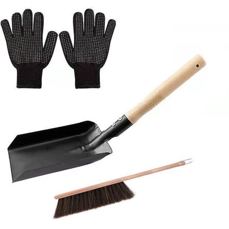ensemble De Pelle  Cendres Et Brosse De Chemine  Ensemble De Pelle  Charbon Et Brosse De Pole En Mtal Amlior Avec Gants En Silicone Accessoires De