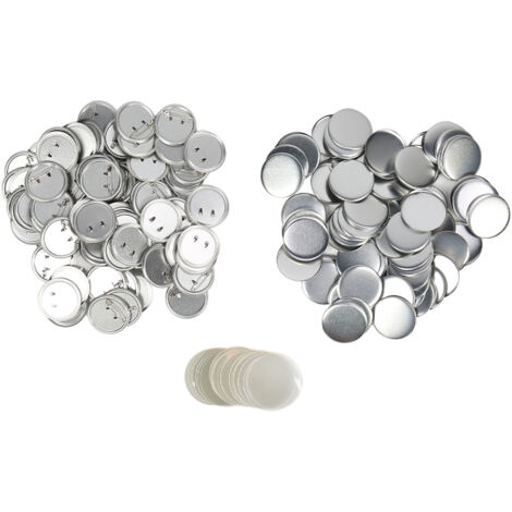 Ensemble de pièces pour badges boutons ronds en métal, attaches épingle sécurisées, compatible machine à badges, lot de 100, diamètre 44mm.