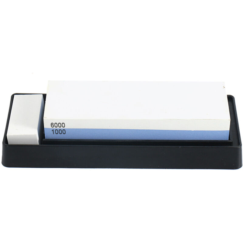 Lifcausal - Ensemble de pierres à aiguiser pour couteaux 1000/6000 2 côtés Aiguiseur de couteaux Kit d'affûtage à pierre humide avec base