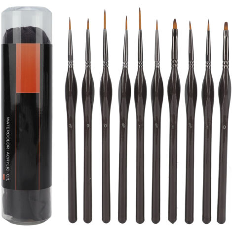 Ensemble de Pinceaux de Peinture en Nylon et Laine, Différentes Tailles, Absorption Élevée, Nettoyage Facile pour Dessin et Art
