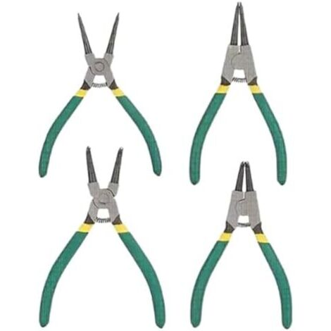 Ensemble de pinces à anneau pression, pince avec mâchoire courbée, outil multifonction pour tuyaux, design ressort, joints et fixations, compact portable, 3,5 cm, métal ABS 800 g Vert -