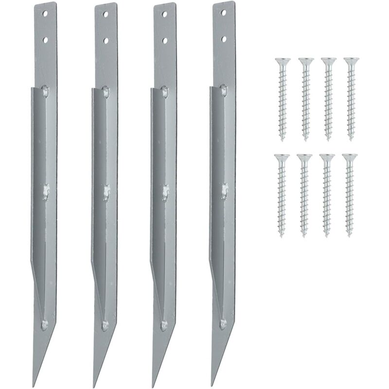 Ensemble De Piquets Au Sol Universels 4 Piquets pour Balançoire Et Trampoline en Acier Galvanisé À Chaud Accessoires De Rechange