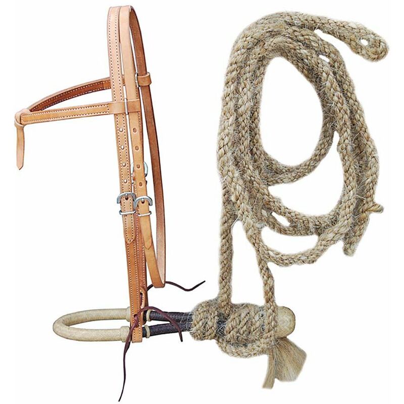 Ensemble de piscine Bosal avec tête de lit en cuir et bosal più mecate de crin de cheval