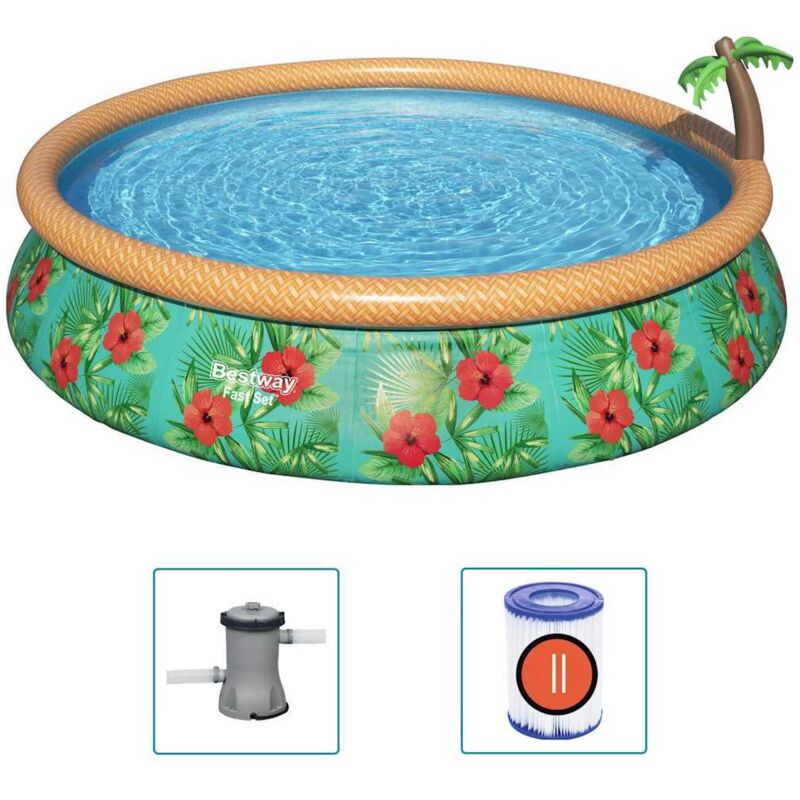 Bestway Ensemble de piscine gonflable Paradise Palms 457x84 cm