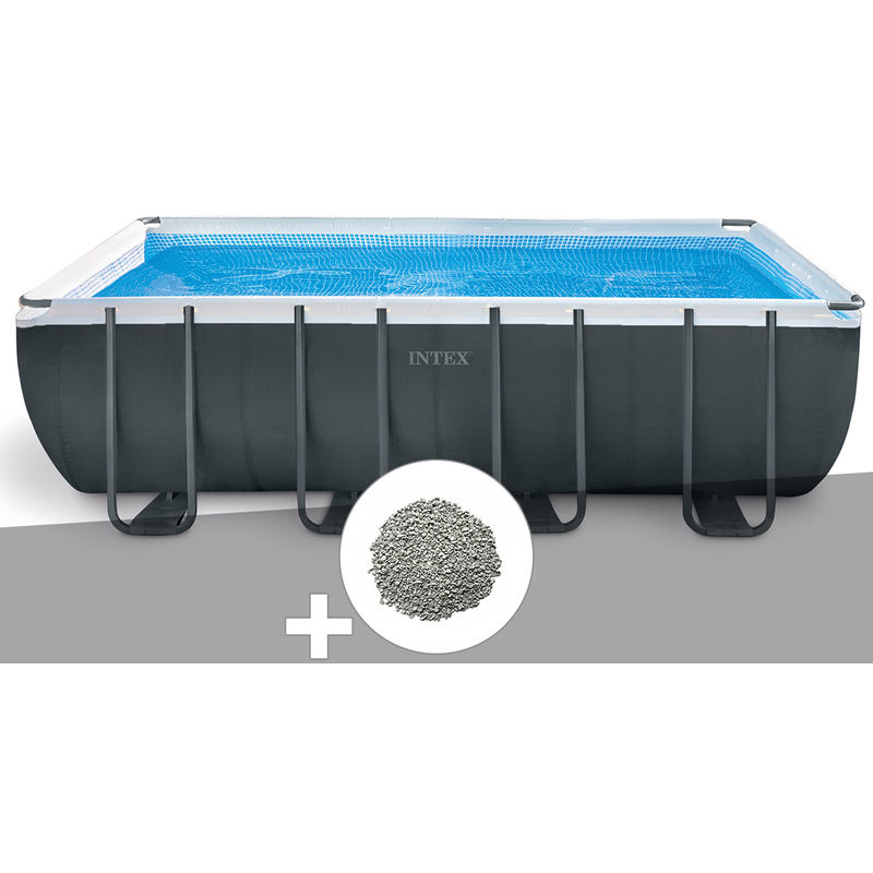Kit piscine tubulaire Intex Ultra xtr Frame rectangulaire 5,49 x 2,74 x 1,32 m + 10 kg de zéolite