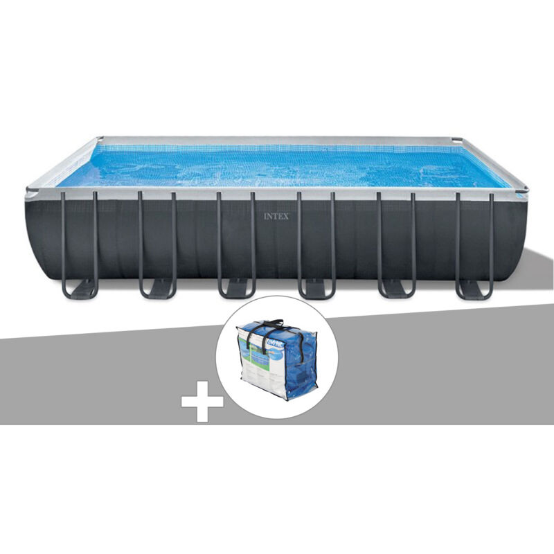 Intex - Kit piscine tubulaire Ultra xtr Frame rectangulaire 7,32 x 3,66 x 1,32 m + Bâche à bulles