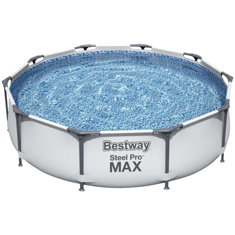 Bestway – Piscine hors sol ronde Steel Pro MAX 305x76 cm – Parois en Tritech 3 couches – Cadre en acier résistant à la corrosion – Capacité 4678L