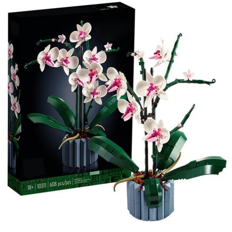 Ensemble de plantes et fleurs artificielles d'orchidées, cadeau de décoration pour adultes, collection spéciale et anniversaires