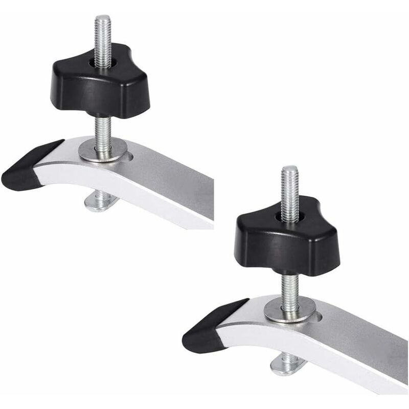Ensemble de Platine (2 Ensembles) Jeu de Pinces de Maintien à Action Rapide en Métal pour T-slot T-track Outil à Bois