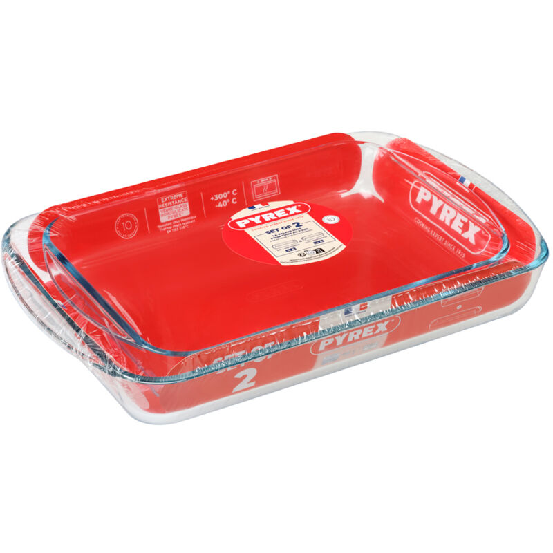 Set de 2 plats 35x23 cm et 40x27 cm - Pyrex