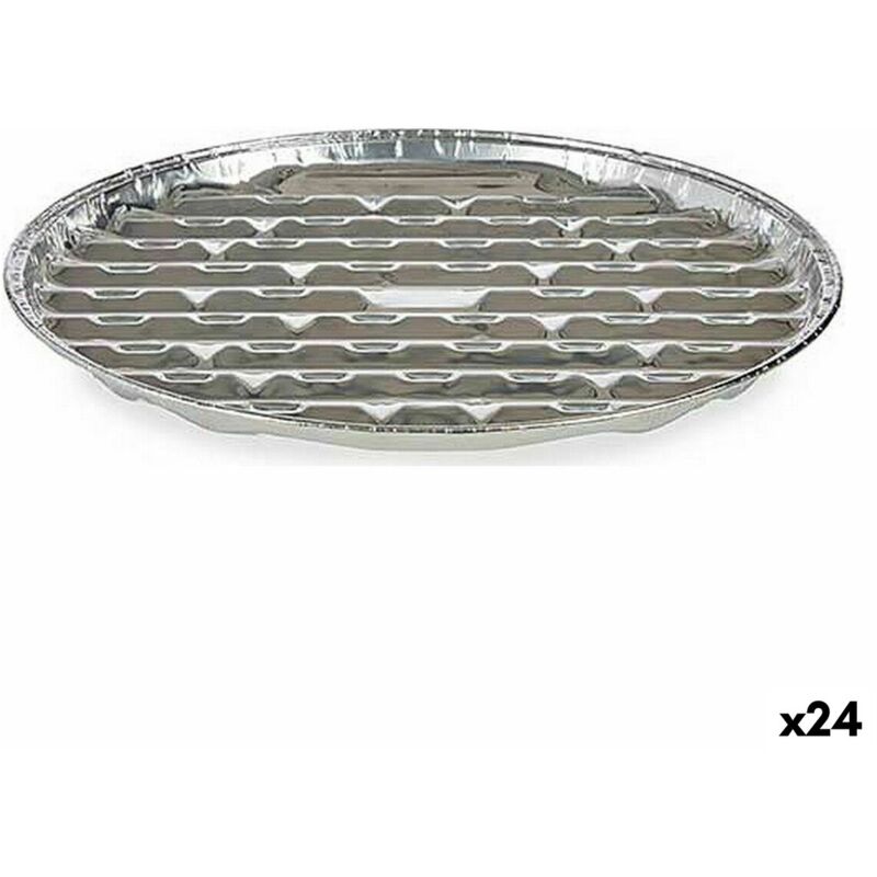 Set of pans of jetable cuisine pizza aluminium 32 x 3 x 32 cm (24 pièces)