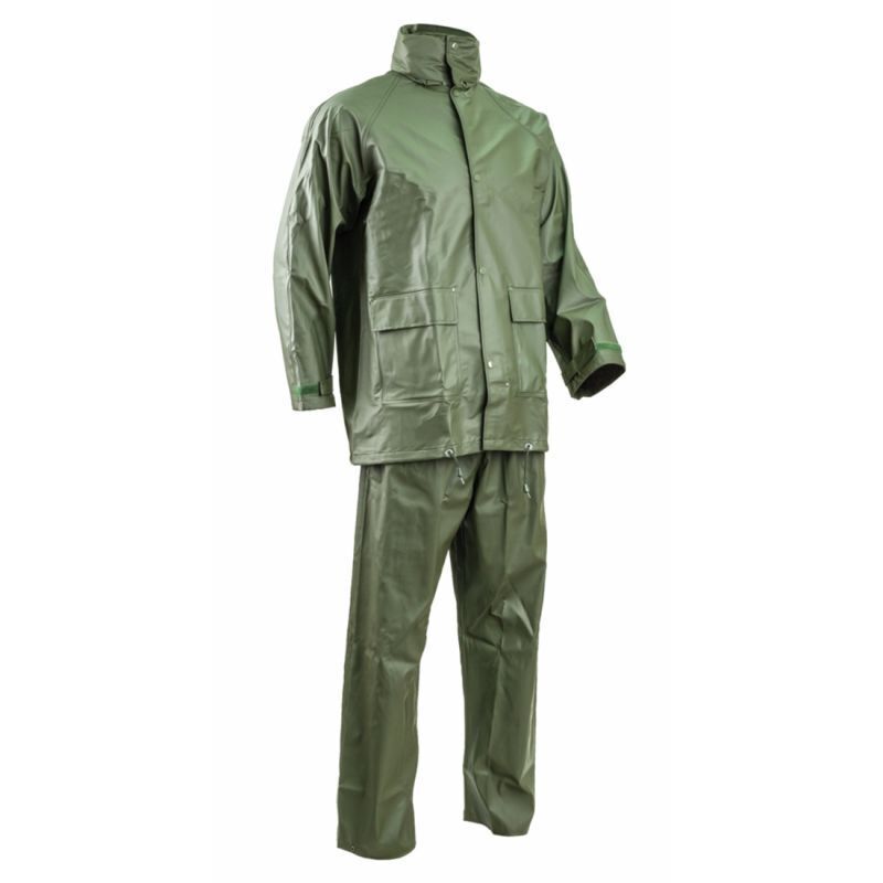 Coverguard - Ensemble de pluie de travail pu/pvc set - Vert 2XL - 54/56
