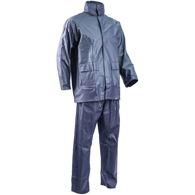 Ensemble de pluie de travail pu/pvc set - Bleu marine xl - 50/52