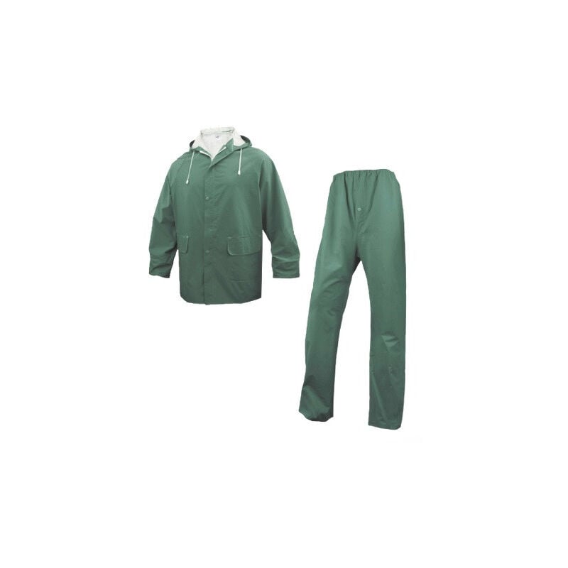 Delta Plus - Ensemble de pluie imperméable 304 taille l vert polyester enduit double face pvc