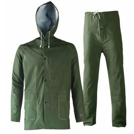 Ensemble de pluie pvc - polyester - pvc vert taille xxxl