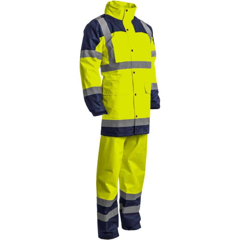Euro Protection - Ensemble de pluie de travail haute visibilité hydra - Jaune Fluo m - 40/42