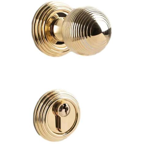 Ensemble de poignée de porte ronde de luxe, verrou de sécurité doré pour porte intérieure de chambre à coucher, bouton de confidentialité doré