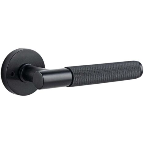Ensemble de poignée de serrure de porte intérieure, modèle noir, pour salle de bain ou chambre, avec éclairage, de luxe, noir