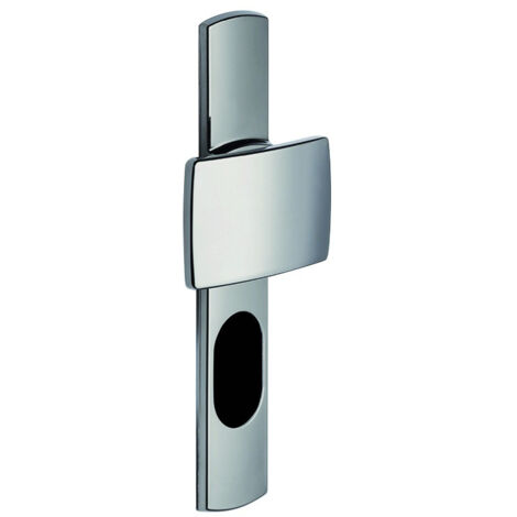 Ensemble de poignée ”Scult” sur plaque - BEZAULT - Diamant noir - Plaque 215 x 41 mm - entraxe de fixation 195 mm - Palière - clé I avec trou oblong pour protecteur de cylindre
