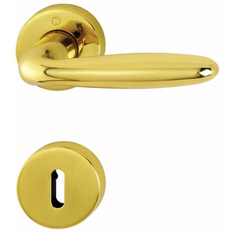 Ensemble de poignée Vérona sur rosace ronde (ø 52 mm) - HOPPE AG - Pour porte de 40 à 50 mm. - Clé L