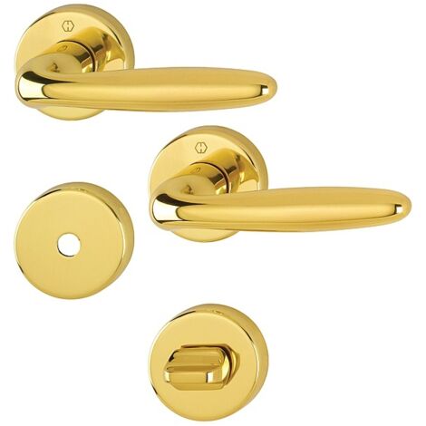 Ensemble de poignée Vérona sur rosace ronde (ø 52 mm) - HOPPE AG - Pour porte de 40 à 50 mm. - Condamnation