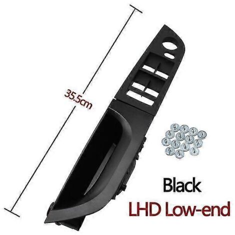 Ensemble de poignées de porte intérieures noires, noir, de remplacement, pour BMW Série 3 E90 E91 316 318 320 325 328i - Cache de commande de lève-vitre côté conducteur