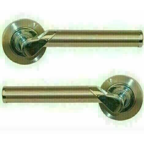 Ensemble de poignées de porte Lisa sur rosace zamak finition nickel mat/brillant