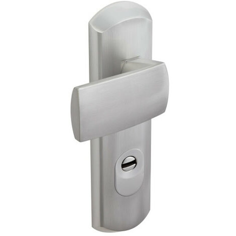 Ensemble de poignées de porte sur plaque blindé EA170 LAURA à tirage extérieur - ASSA ABLOY VACHETTE Argent Anodisé