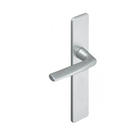 Ensemble de poignées de porte sur plaque RIVIERA - ASSA ABLOY BEZAULT Argent 70 Bec de cane