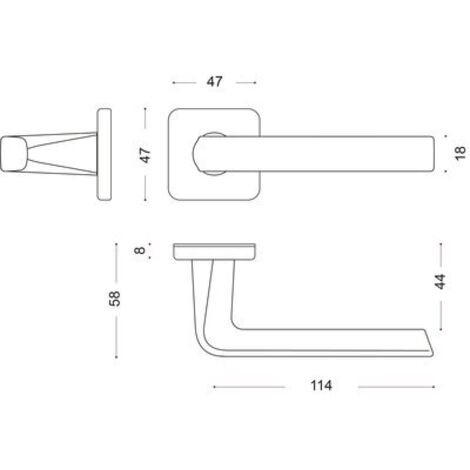 Ensemble de poignées de porte sur rosace KAZA - ASSA ABLOY BEZAULT Alba (Blanc mat) Anodisé Condamnation + vo