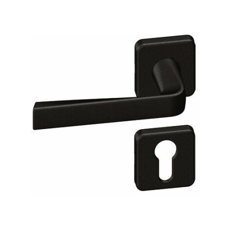 Ensemble de poignées de porte sur rosace KAZA - ASSA ABLOY BEZAULT                                Silex (Chocolat)                                Anodisé                              Clé L