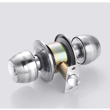 Ensemble de poignées d'entrée Chrome poli, serrure de porte au design tulipe pour portes intérieures  les pièces nécessitant une sécurité supplémentaire（Sans clé）