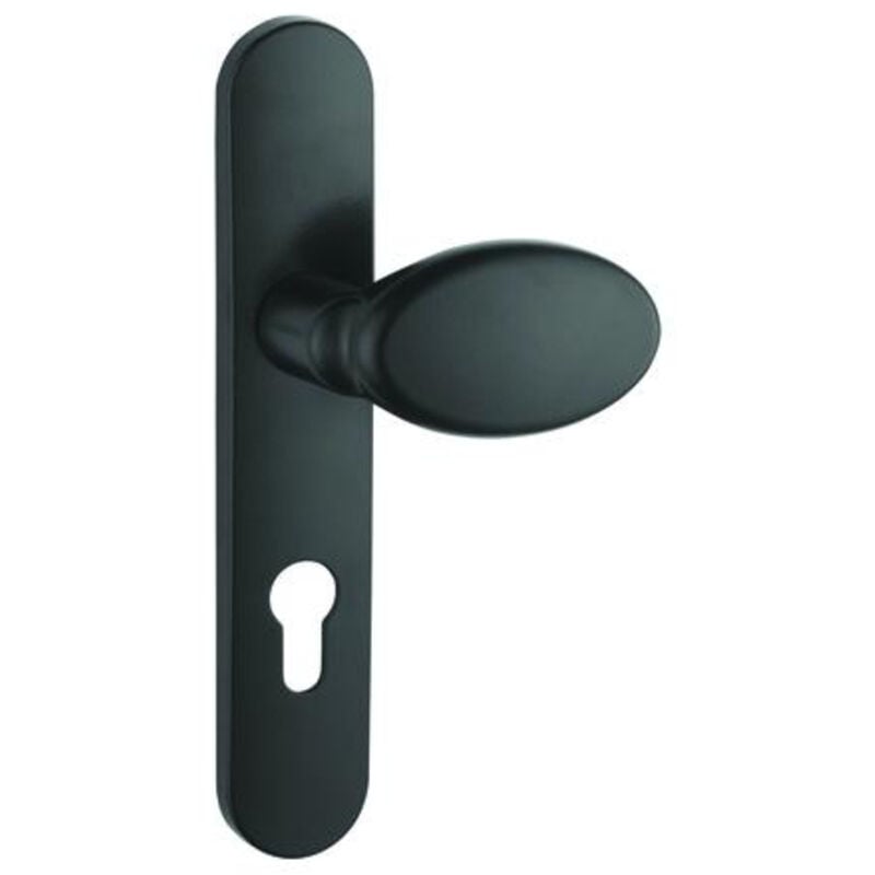 Ensemble de poignées pour porte palière Sultane trou de cylindre, carré 7mm, entr'axes 195mm, anthracite