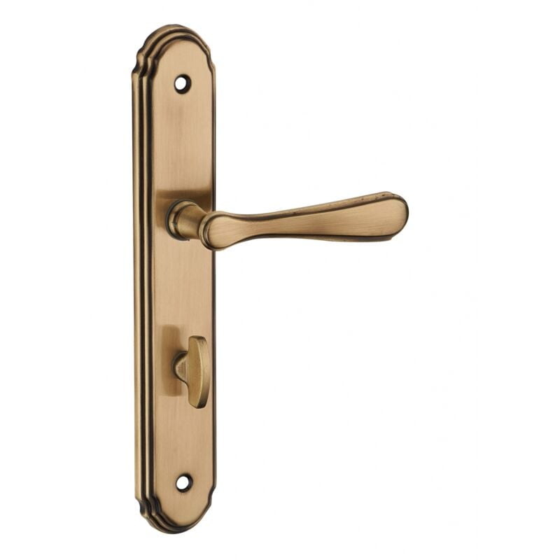 Thirard - Ensemble de poignées pour salle de bain/toilette Arthemis à condamnation, carré 7mm, entr'axes 195mm, laiton patiné